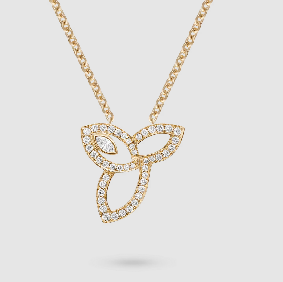 Lily Cluster Yellow Gold Diamond Pendant